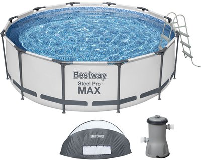 Каркасний басейн Bestway 5619N (366х100 см) з картриджним фільтром, драбиною та захисним куполом 31245 фото