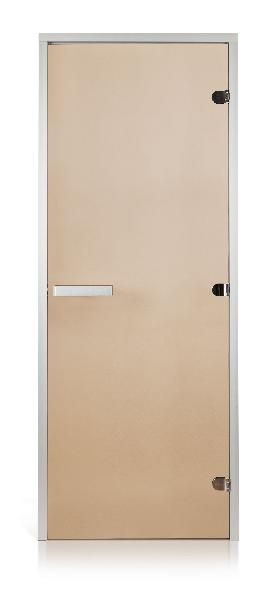 Стеклянная дверь для хамама GREUS прозрачная бронза 70/200 усиленная (3 петли) алюминий 108996 фото